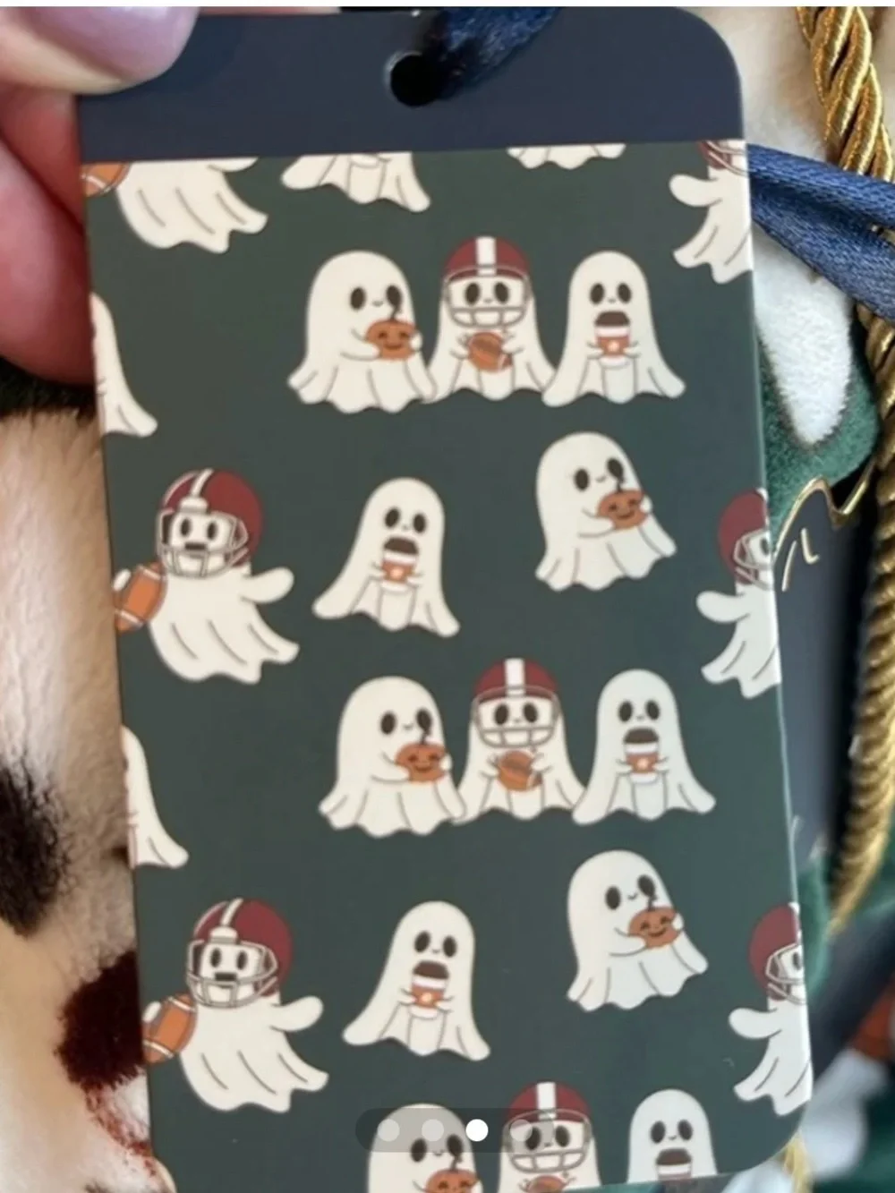Rachel Roy Green Ghost Football Blanket